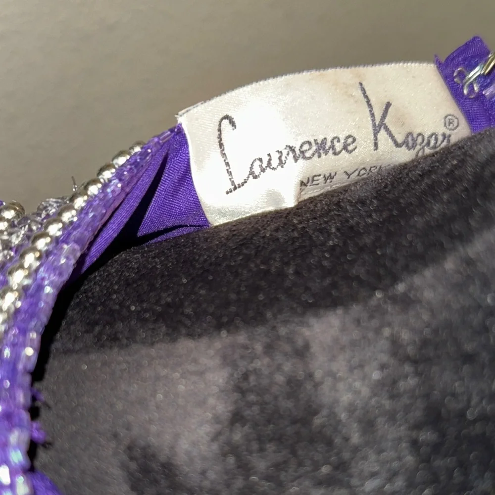 Laurence Kazar Purple Silver Embellished Bustier Gown - Picture 3 of 6